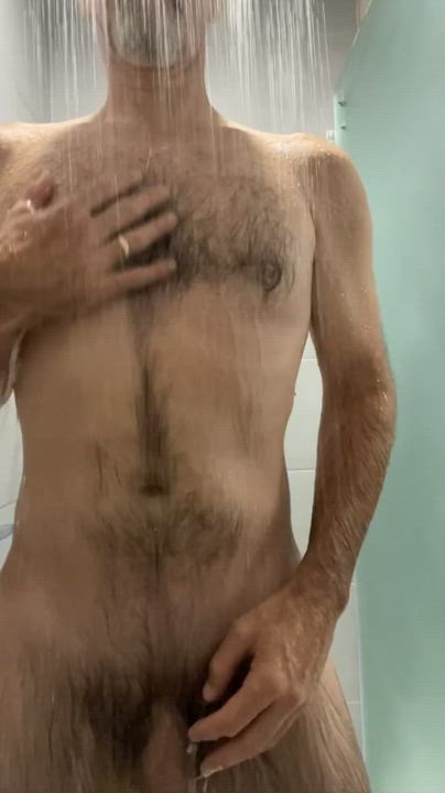 Hairy Cock Shower Wet clip