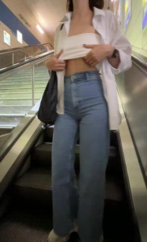 I always have hard nipples on the subway