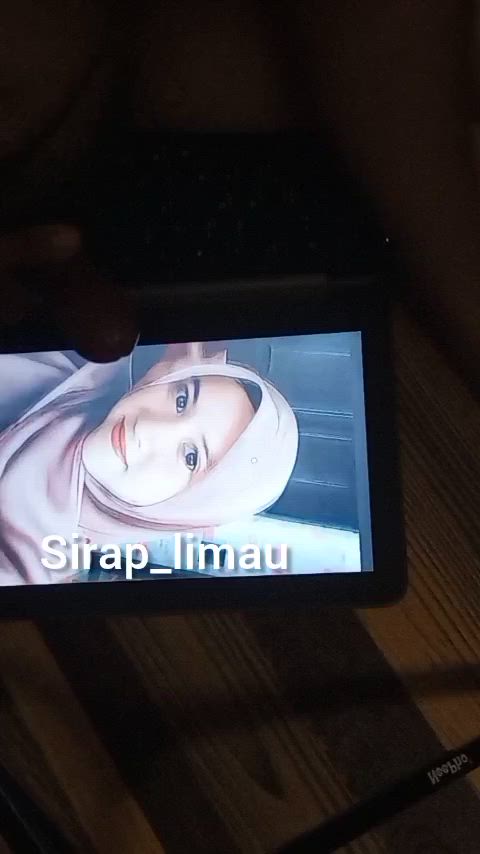 cum cumshot hijab clip