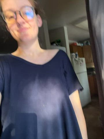 I love making my boobs bounce and also flashing my mommy bod