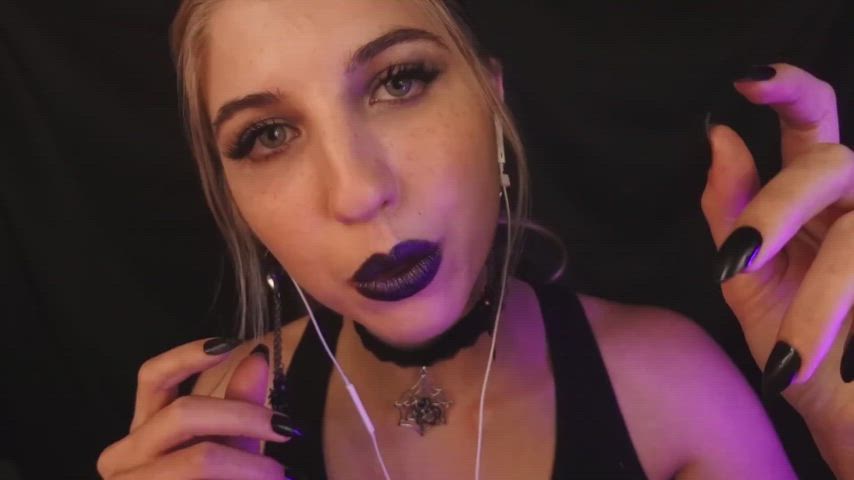 asmr beautiful blonde goddess goth lips lipstick sensual sexy sexy voice clip