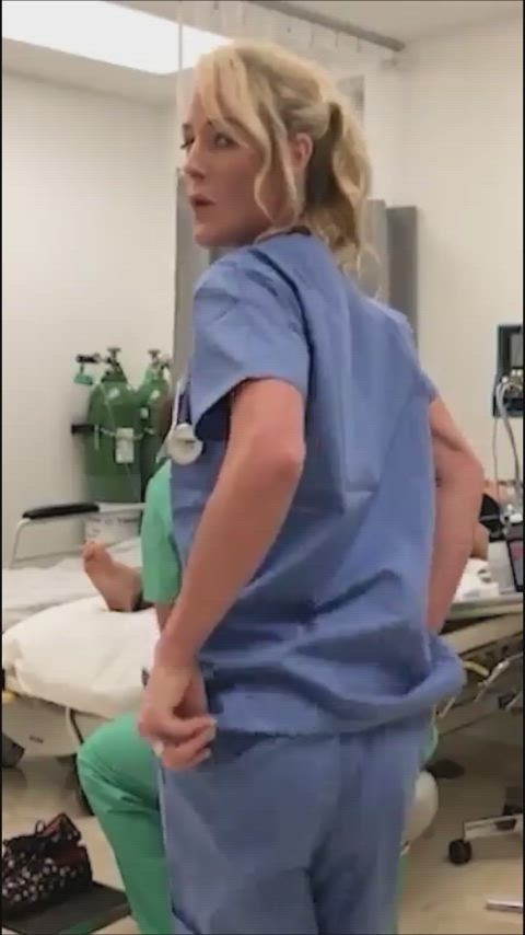 blonde nurse strip clip