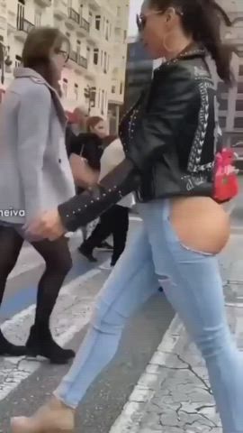 Exhibitionism butt on the street