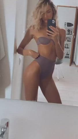 ass bikini blonde candice swanepoel celebrity model natural tits small tits clip