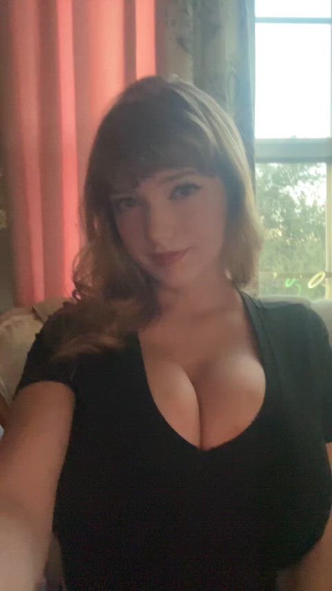 Busty In Black T-Shirt