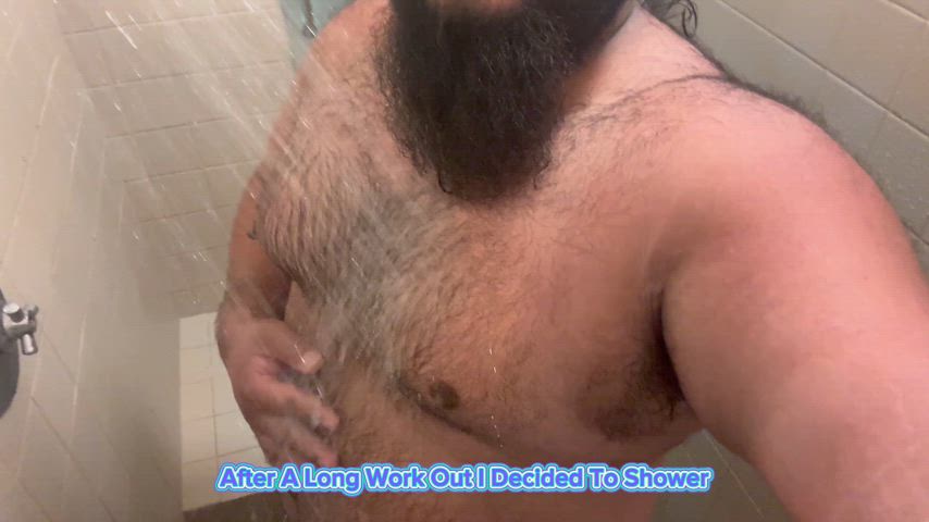 Chubby Bear Showers In The Gym After A Long Workout ;)