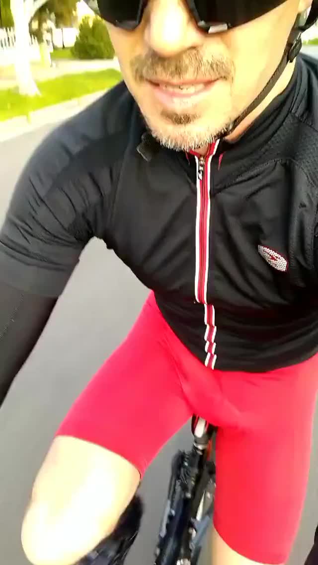 Riding and showing his bulge