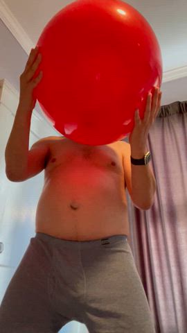 Intense Balloon Play (Part 2): I had to rub myself a little as each breath into my