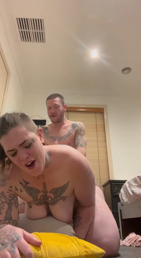 bbw couple doggystyle real couple tattoo tattooed doggy style punk blowjobs real-couples