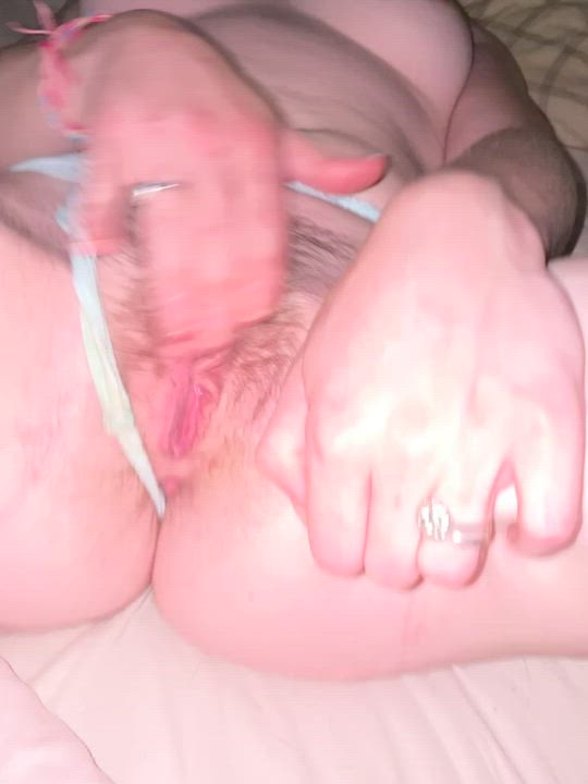 Abusing her hairy cunt