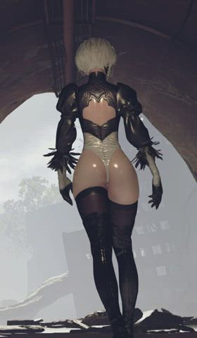 anime ass big ass booty cosplay dress gamer girl oil petite clip