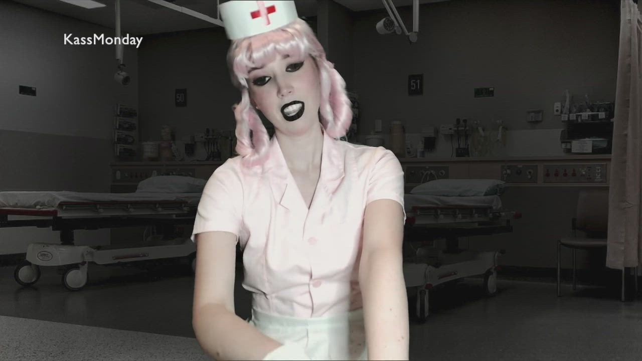 Goth Nurse Joy gives you a Prostate Exam [Pokemon]