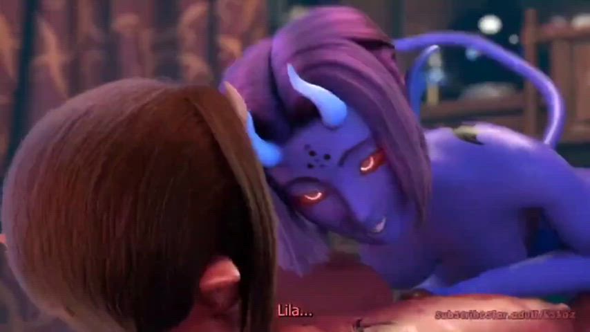 3d animation big ass big dick big tits cowgirl demon futanari riding rule34 clip