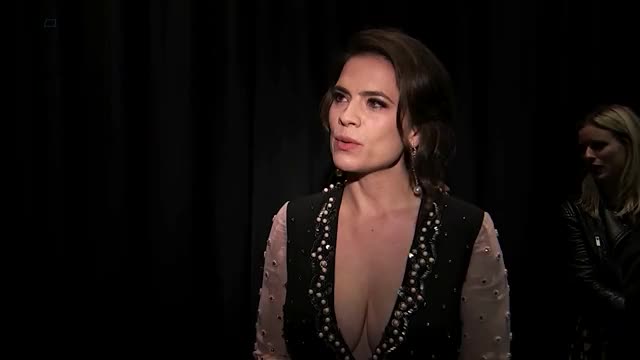 Hayley Atwell - 2017 Interview re Howards End - cleavage