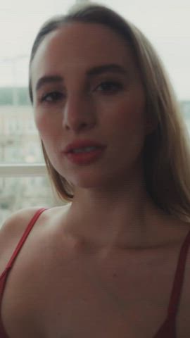 blonde german lingerie model seduction clip