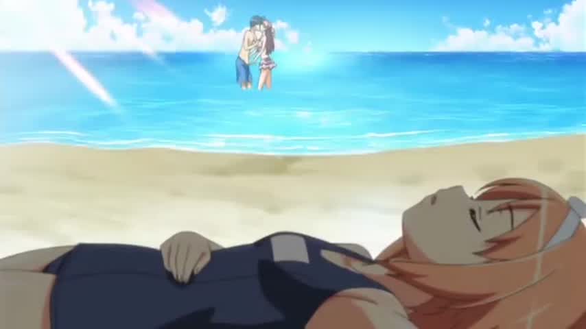 Couples having sex in the ocean (Hentai- Tropical kiss)