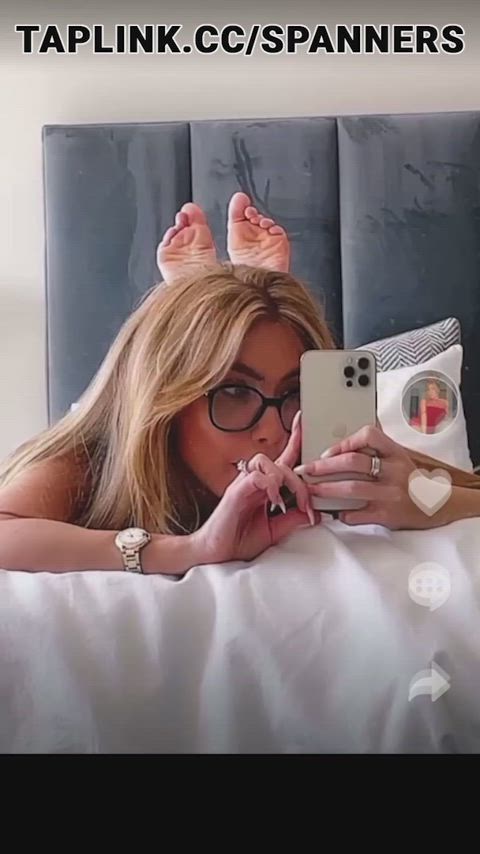 big ass blonde glasses mirror selfie solo clip