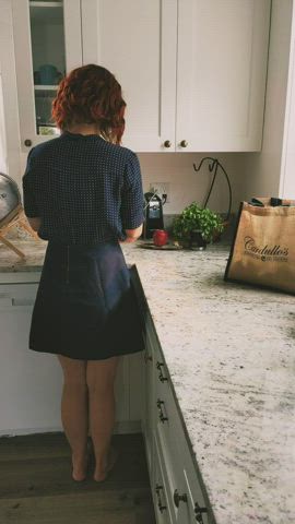flashing hotwife pov redhead skirt upskirt voyeur wife clip