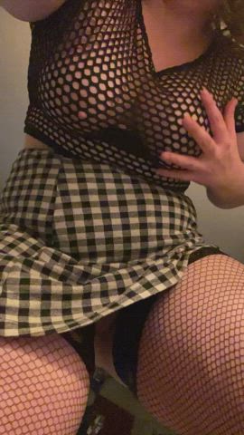Blonde Chubby Fishnet Pussy clip