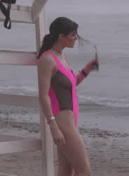 Alexandra Daddario Beach Swimsuit clip