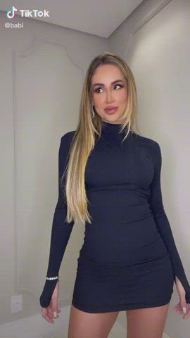 Blonde Body Brazilian Bubble Butt Dress Goddess Sensual Tease TikTok clip