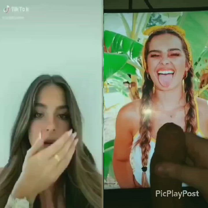 Addison rae reacts to my cumtribute on her