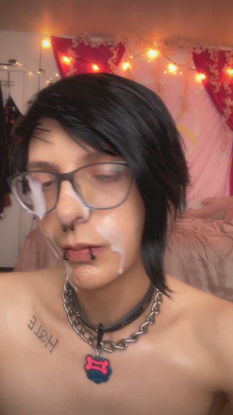 cum cum in mouth cum licking cum swallow emo goth trans trap twink cumslut clip