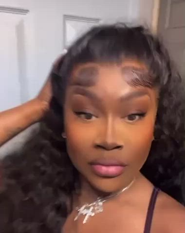 cute ebony ponytail clip