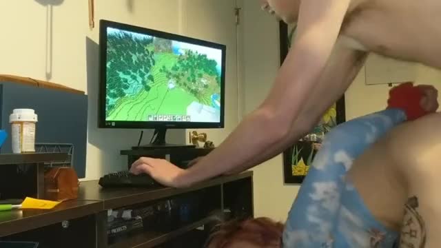 Sexy Gf Gets Tied Up and Bent Over While I Play Minecraft