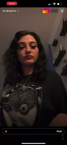 brunette flashing tits clip