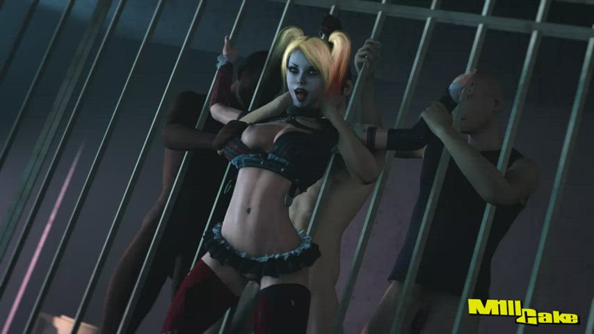 3D Animation Harley Quinn Jail Prison clip