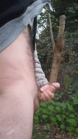 cumshot male masturbation outdoor clip