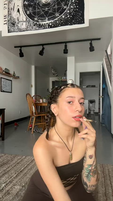 smoking + flashing my titties: the best way to spend a rainy afternoon 💘🥰🌧️