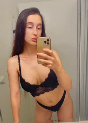 bathroom lingerie selfie clip