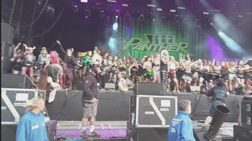 On stage with Steel Panther at Download Festival