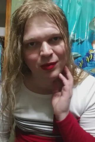 Cute blonde with red lipstick politely asks if she can blow you? &lt;3