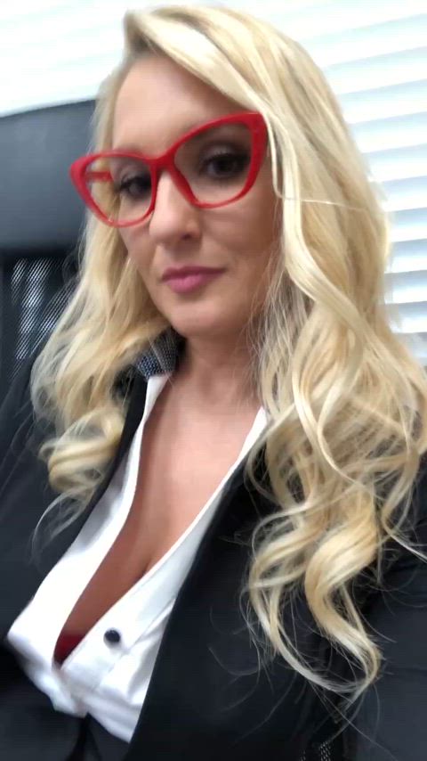 blonde fart fart fetish glasses julia robbie milf office clip