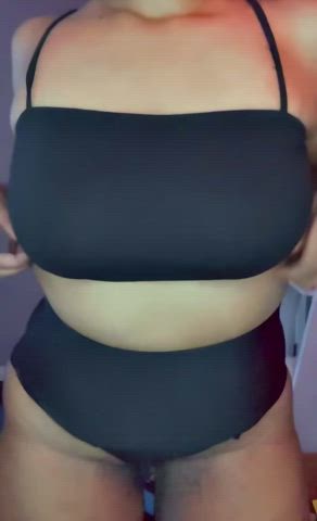 BBW Big Tits Bouncing Tits Busty Curvy Ebony Tease clip