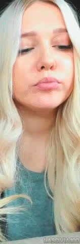 Blonde Blue Eyes Cam Camgirl Russian Smoking Vertical Webcam clip