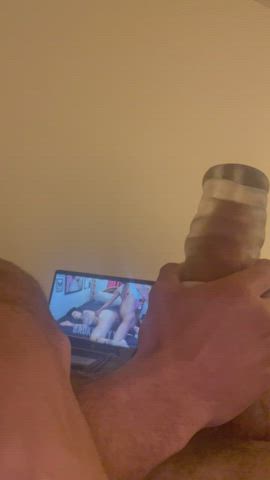 Using two hands for my Big Dick Cum Fleshlight Porn GIF by hammergang69