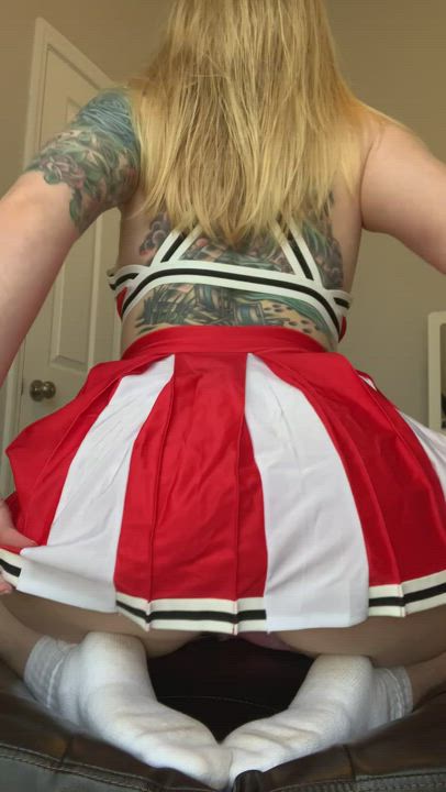 Ass Booty Butt Plug Cheerleader Thong Upskirt clip