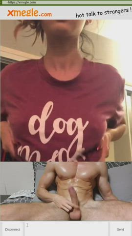 amateur big tits boobs camgirl flashing masturbating stranger teen webcam clip