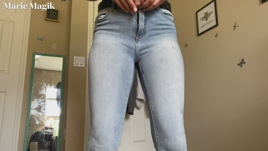 Ebony Jeans Pee Peeing Piss Pissing clip