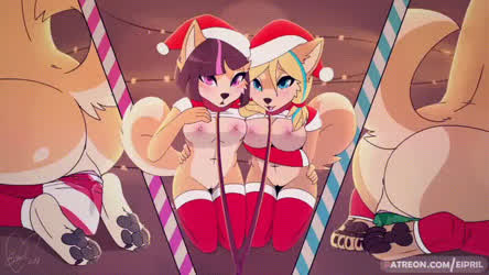 Christmas Double Dildo Girls clip