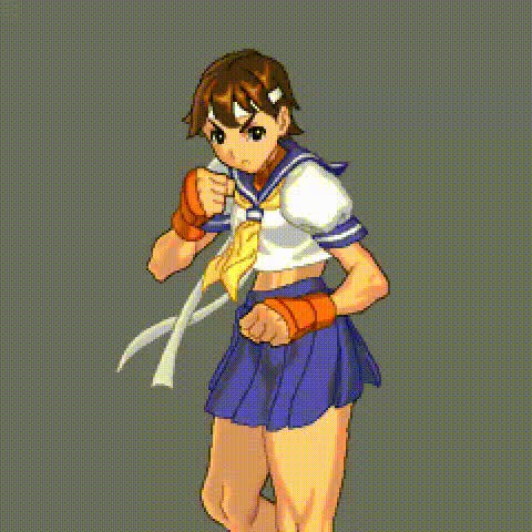 Animation Bouncing Japanese Muscular Girl Schoolgirl Shorts Upskirt clip