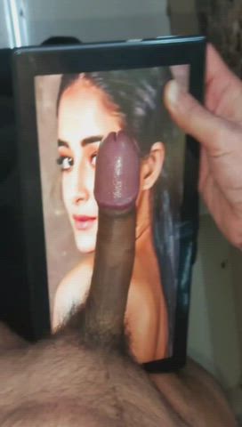 Making ananya pandey smell by big cock &amp; rubbing it with her hard