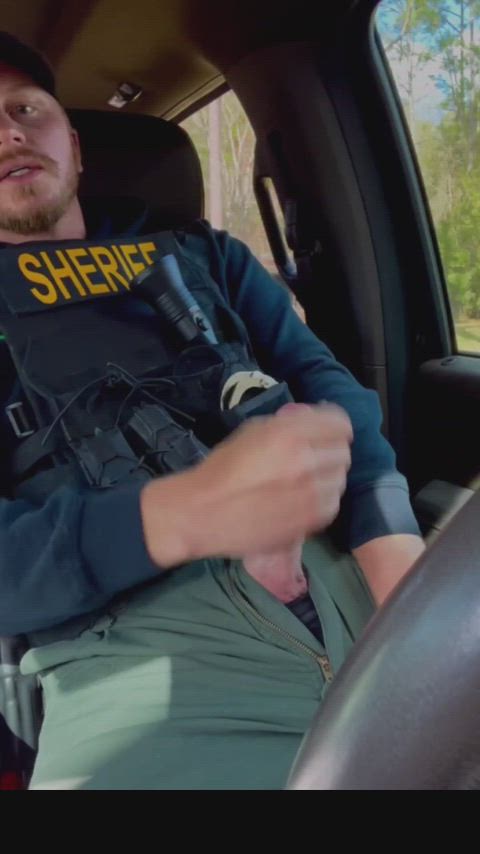 car cum jerk off outdoor police clip