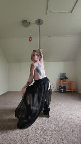 ass heels mtf pole dance tattoo trans trans woman trans-girls clip