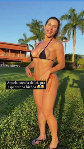 bikini blonde boobs brazilian celebrity goddess pool pussy tease tiktok clip