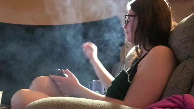 girls glasses innocent smoking clip